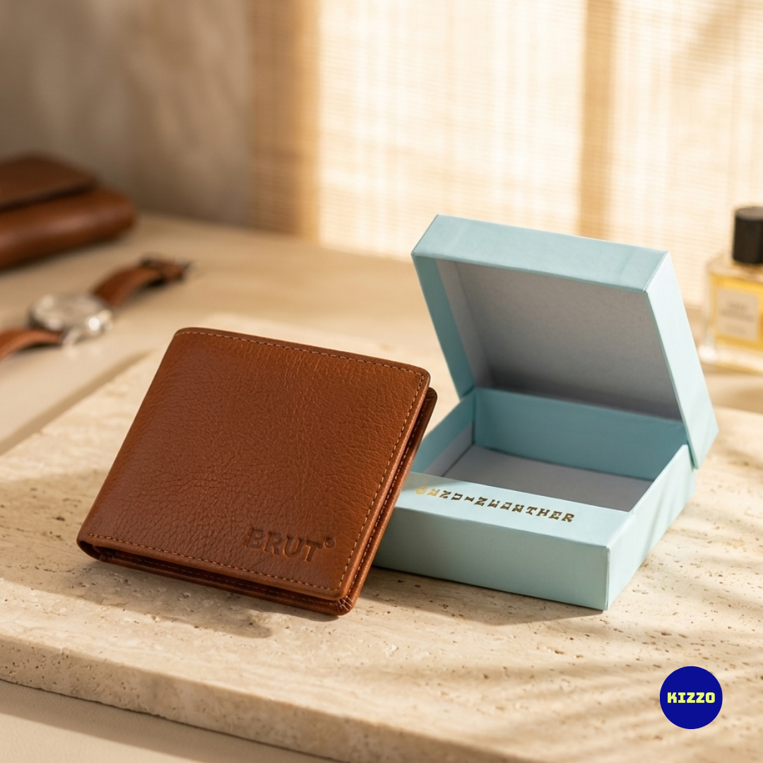Brut Tan Leather Wallet For Men