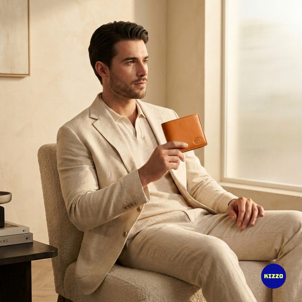 Tan Leather Wallet For Men