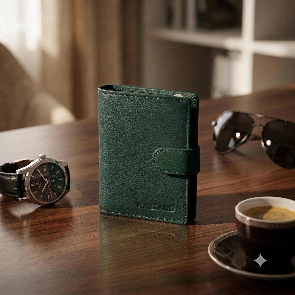 Green Leather Card Holder For Men