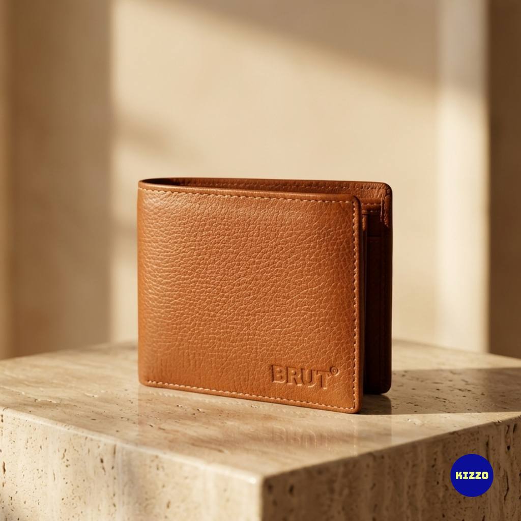 Brut Tan Leather Wallet For Men