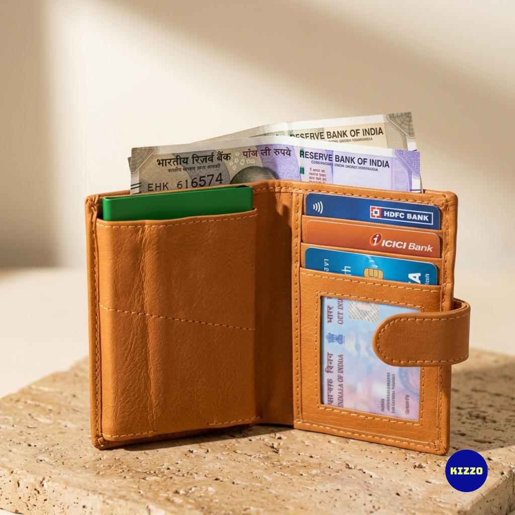 Tan Leather Card Holder For Men