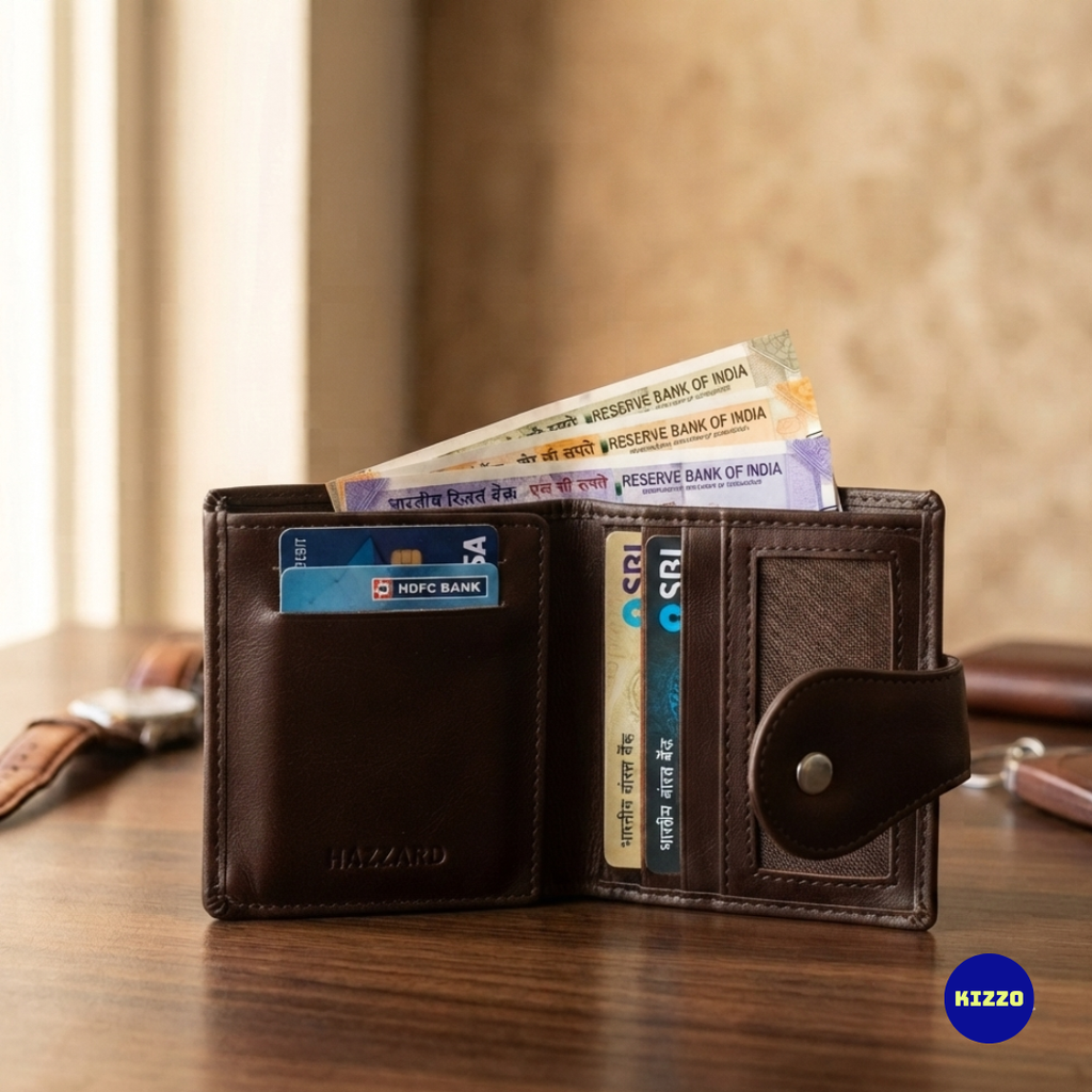 Hazzard Brown Leather Card Holder For Men