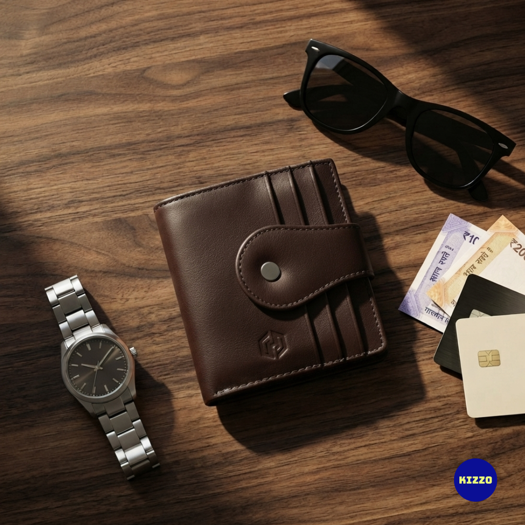 Hazzard Brown Leather Card Holder For Men