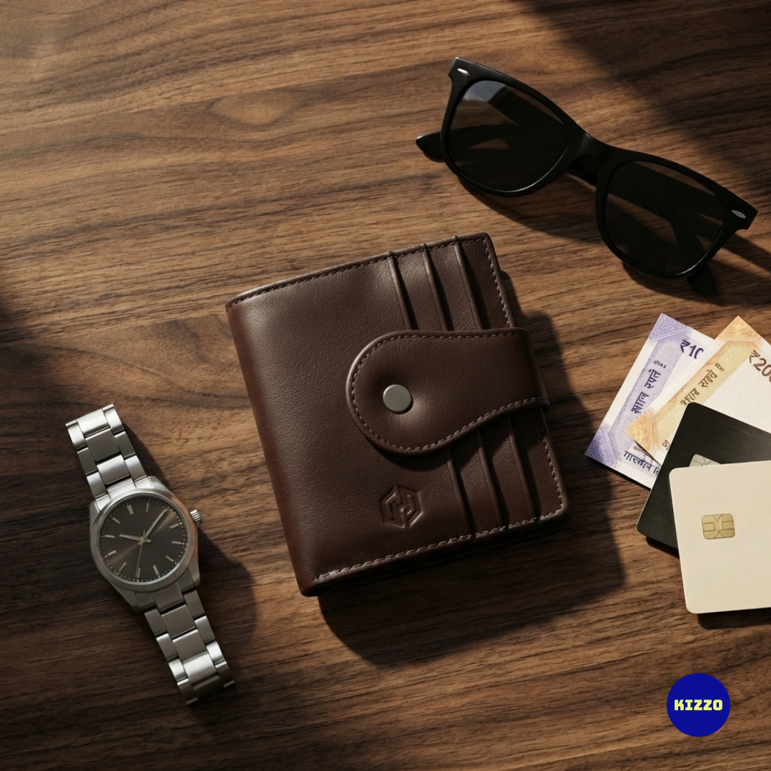 Hazzard Brown Leather Card Holder For Men