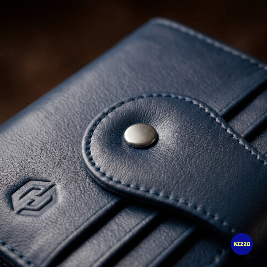 Hazzard Blue Leather Card Holder For Men
