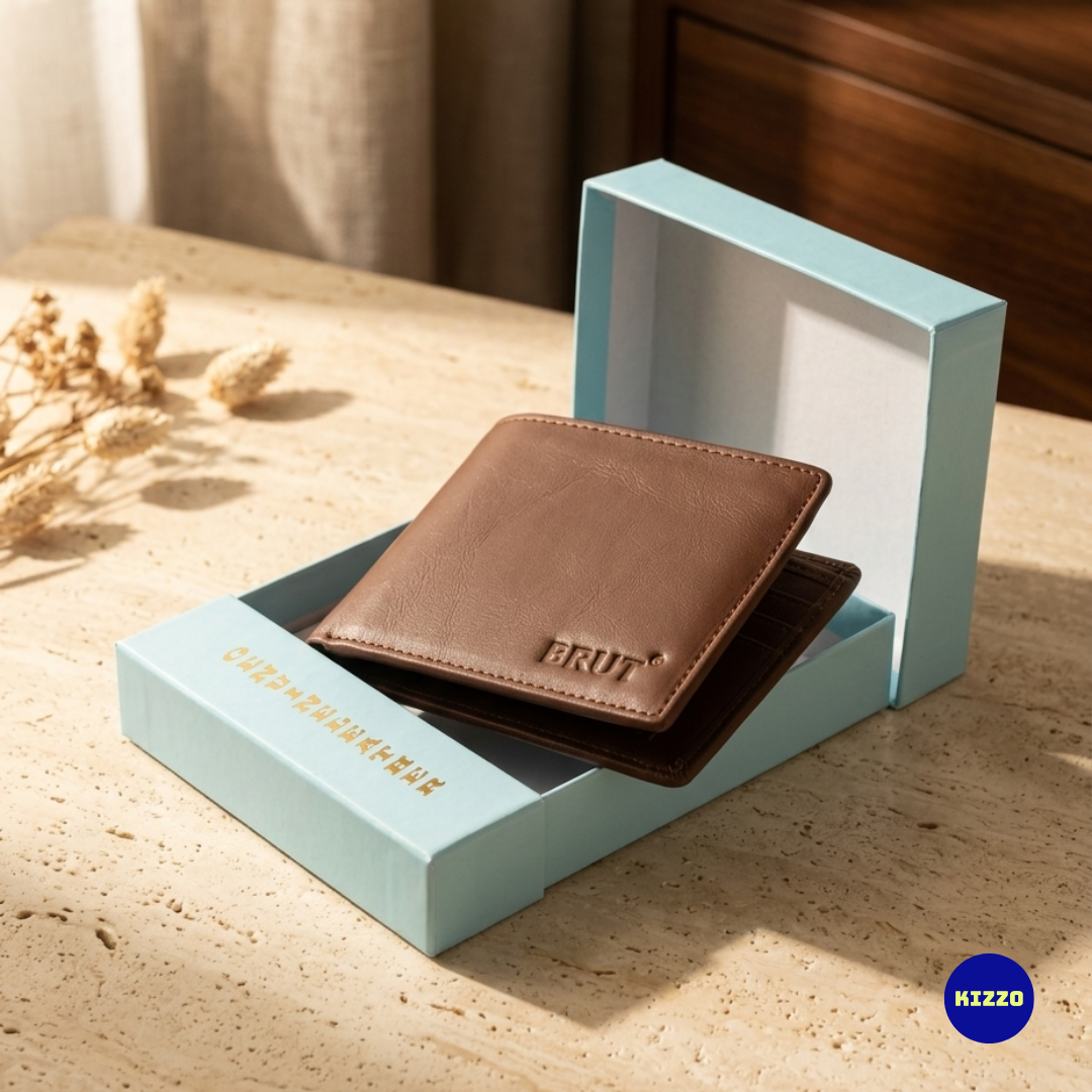 Brut Brown Leather Wallet For Men
