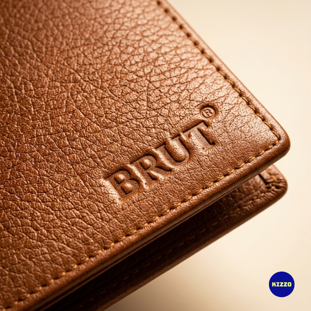 Brut Tan Leather Wallet For Men