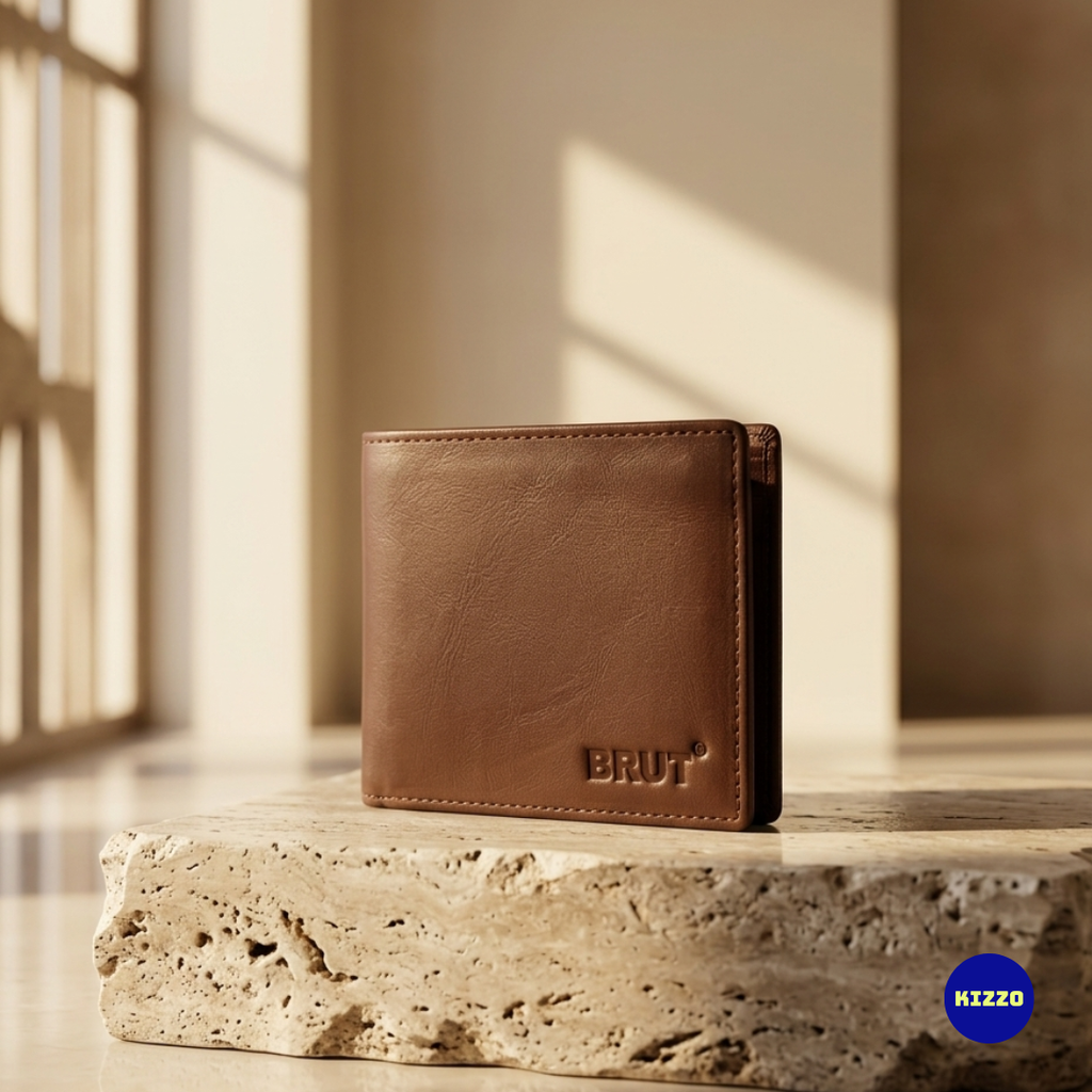 Brut Brown Leather Wallet For Men