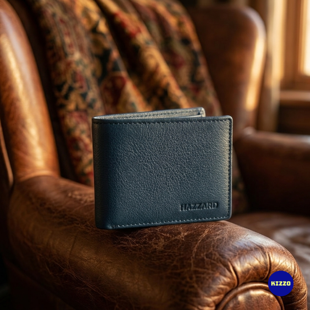 Blue Leather Wallet for Men