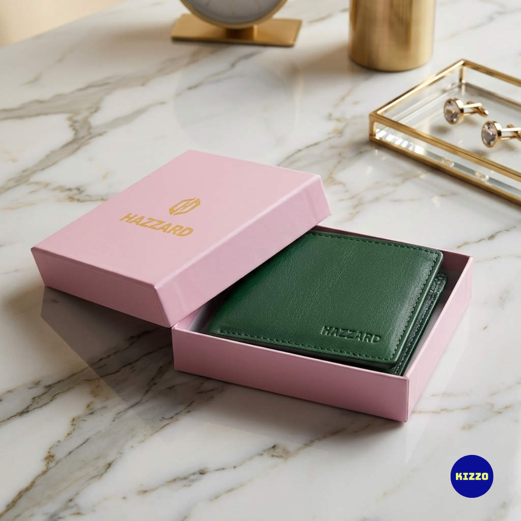 Green Leather Wallet for Men