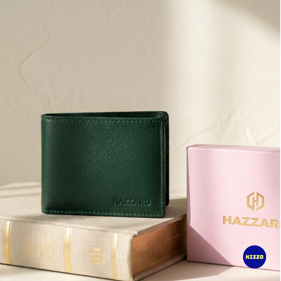 Green Leather Wallet for Men