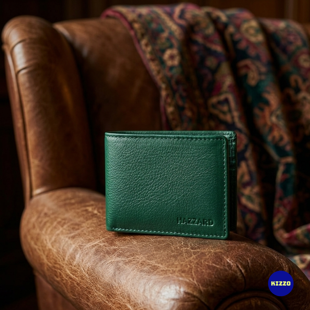 Green Leather Wallet for Men