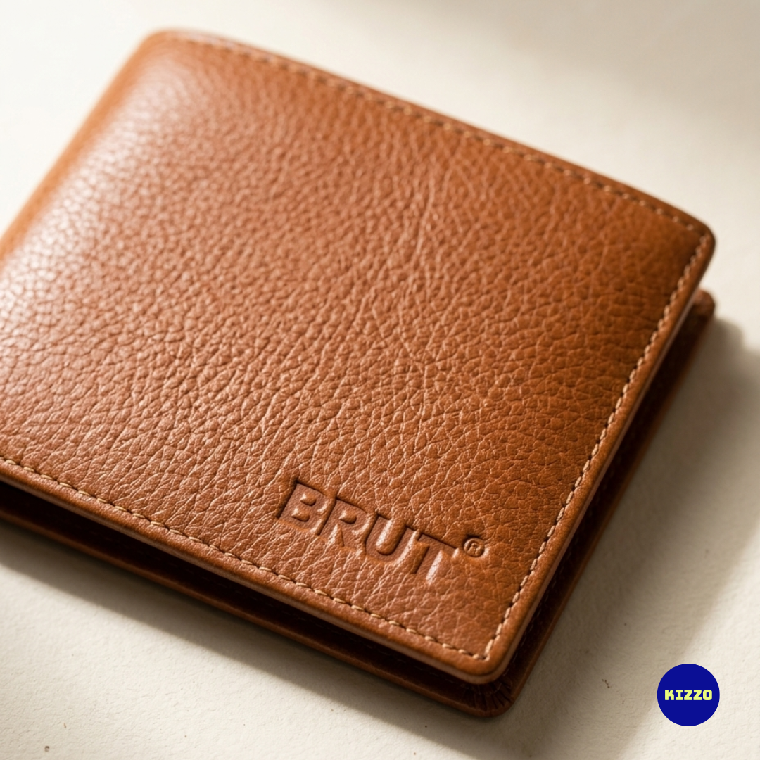 Brut Tan Leather Wallet For Men