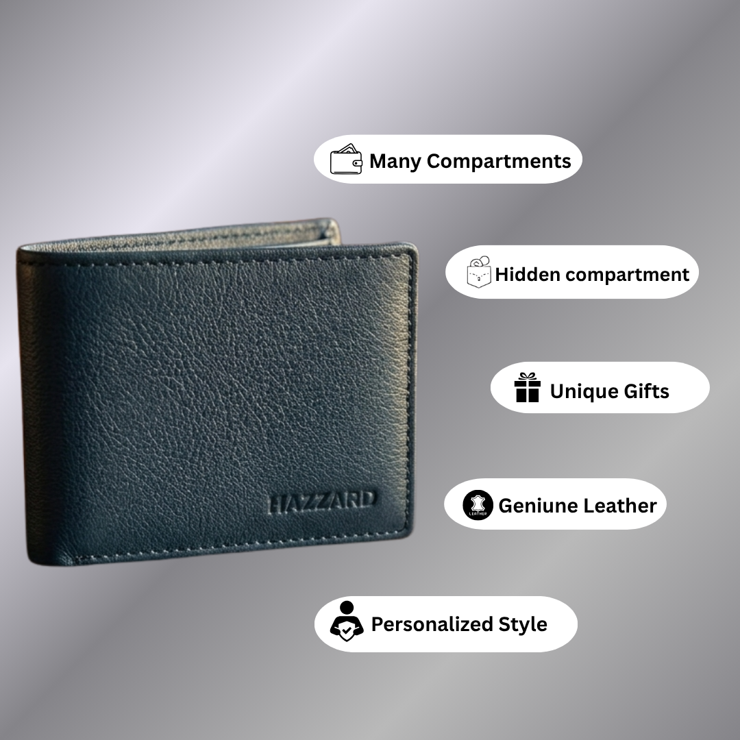 Blue Leather Wallet for Men