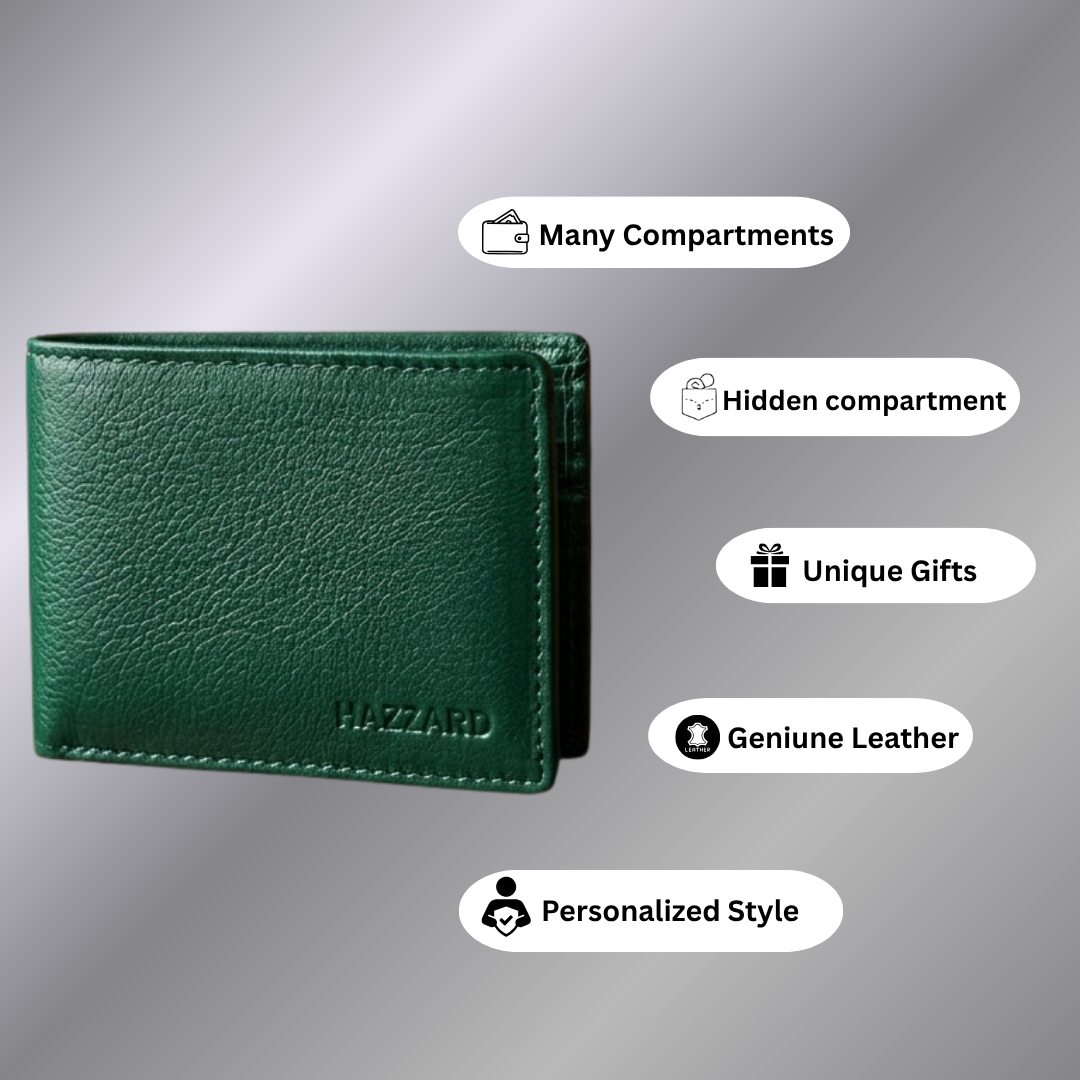 Green Leather Wallet for Men