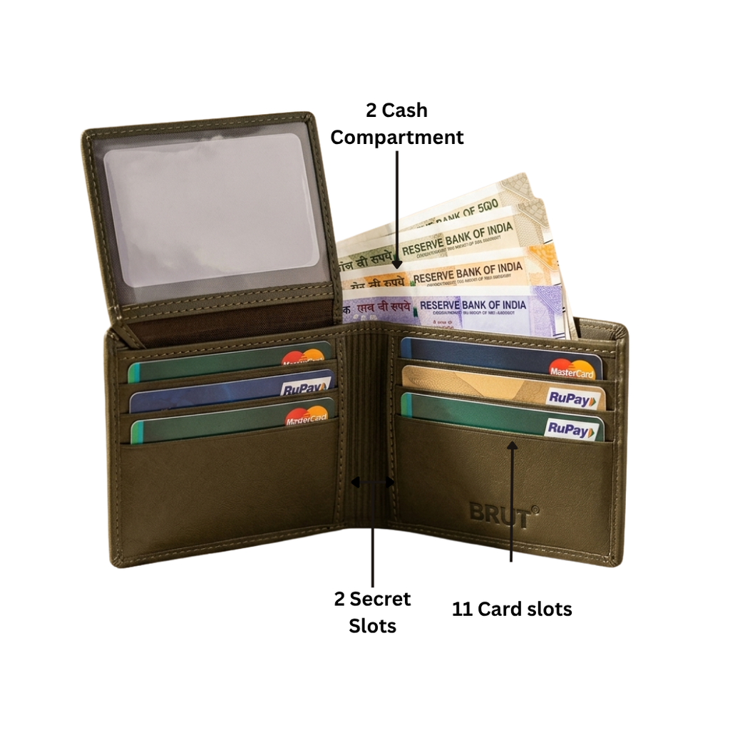 Brut Green Wallet For Men