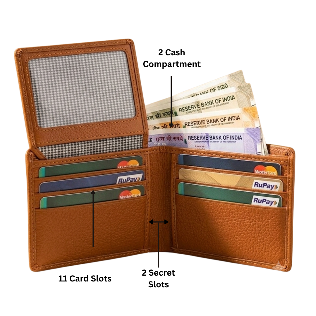 Tan Leather Wallet For Men