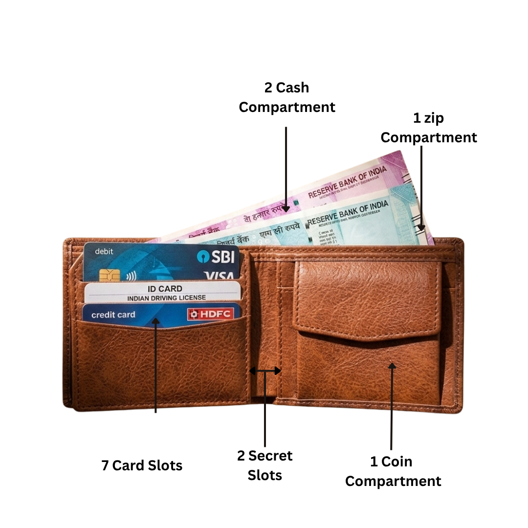 Tan Leather Wallet For Men