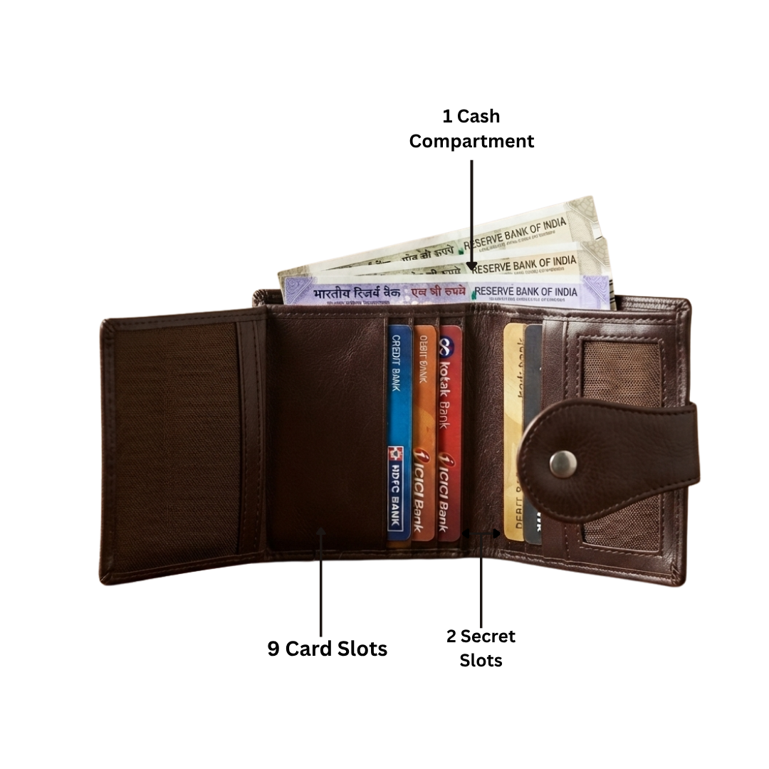 Hazzard Brown Leather Card Holder For Men