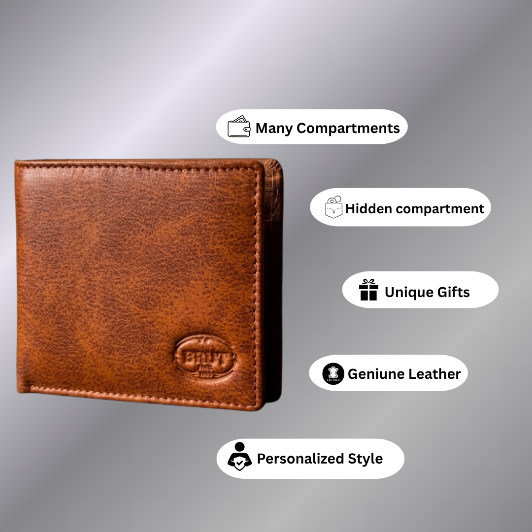 Tan Leather Wallet For Men