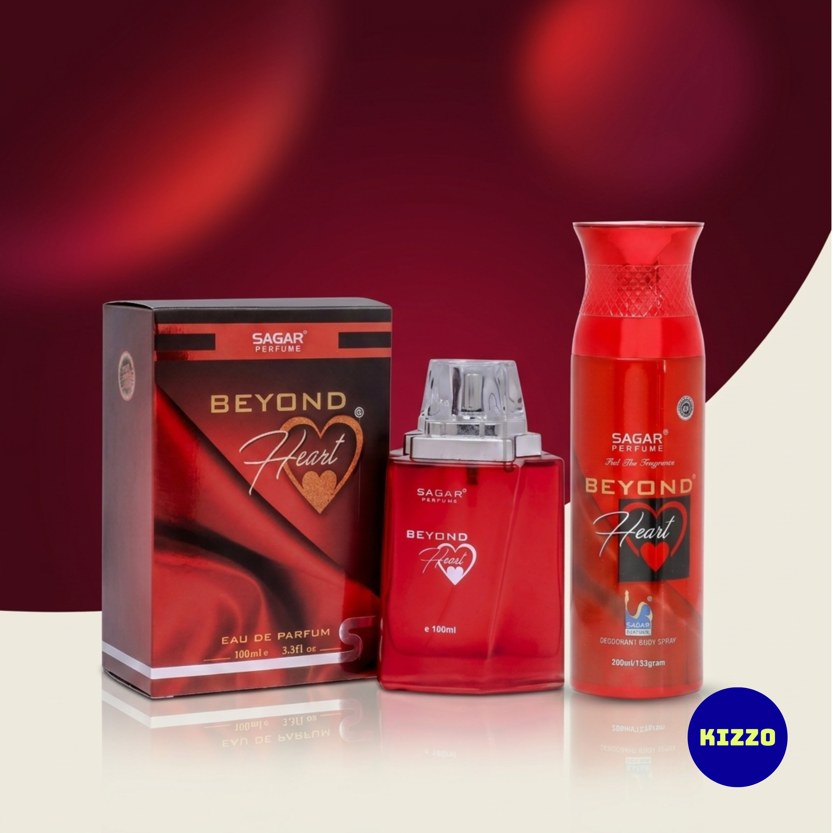 Perfume & Deo Gift Set for Raksha Bandhan - For Women - Sagar Perfume - Beyond Heart Combo - Kizzo